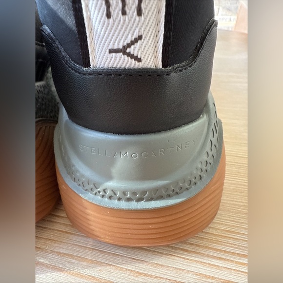 Stella McCartney Black Faux Leather + Suede Eclypse Low Top Sneakers Sz 37 $685 - Picture 7 of 9